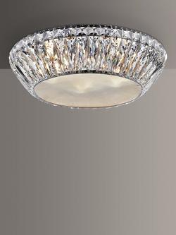 Impex Armel LED Crystal Semi Flush Small Ceiling Light, Clear/Chrome, Clear/Chrome