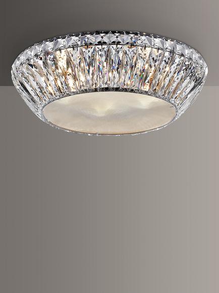 Impex Armel LED Crystal Semi Flush Small Ceiling Light, Clear/Chrome, Clear/Chrome