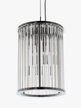 Impex Oklahoma Crystal Rod Ceiling Light, Clear/Chrome