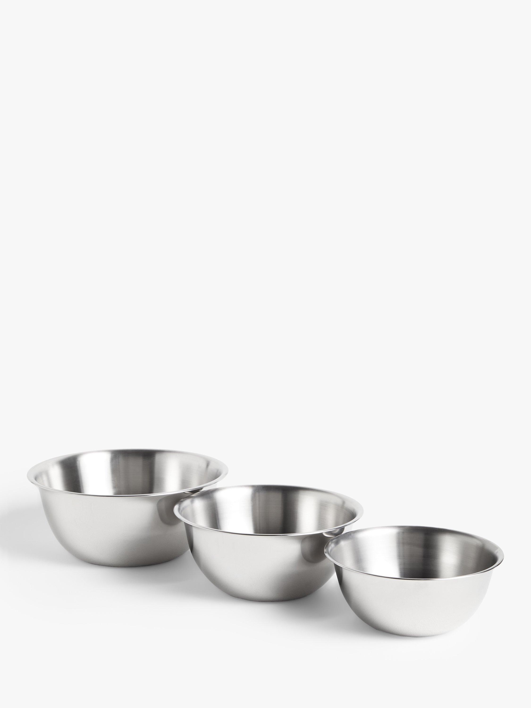 John Lewis Stacking, Stainless Steel Mixing Bowls, Set of 3