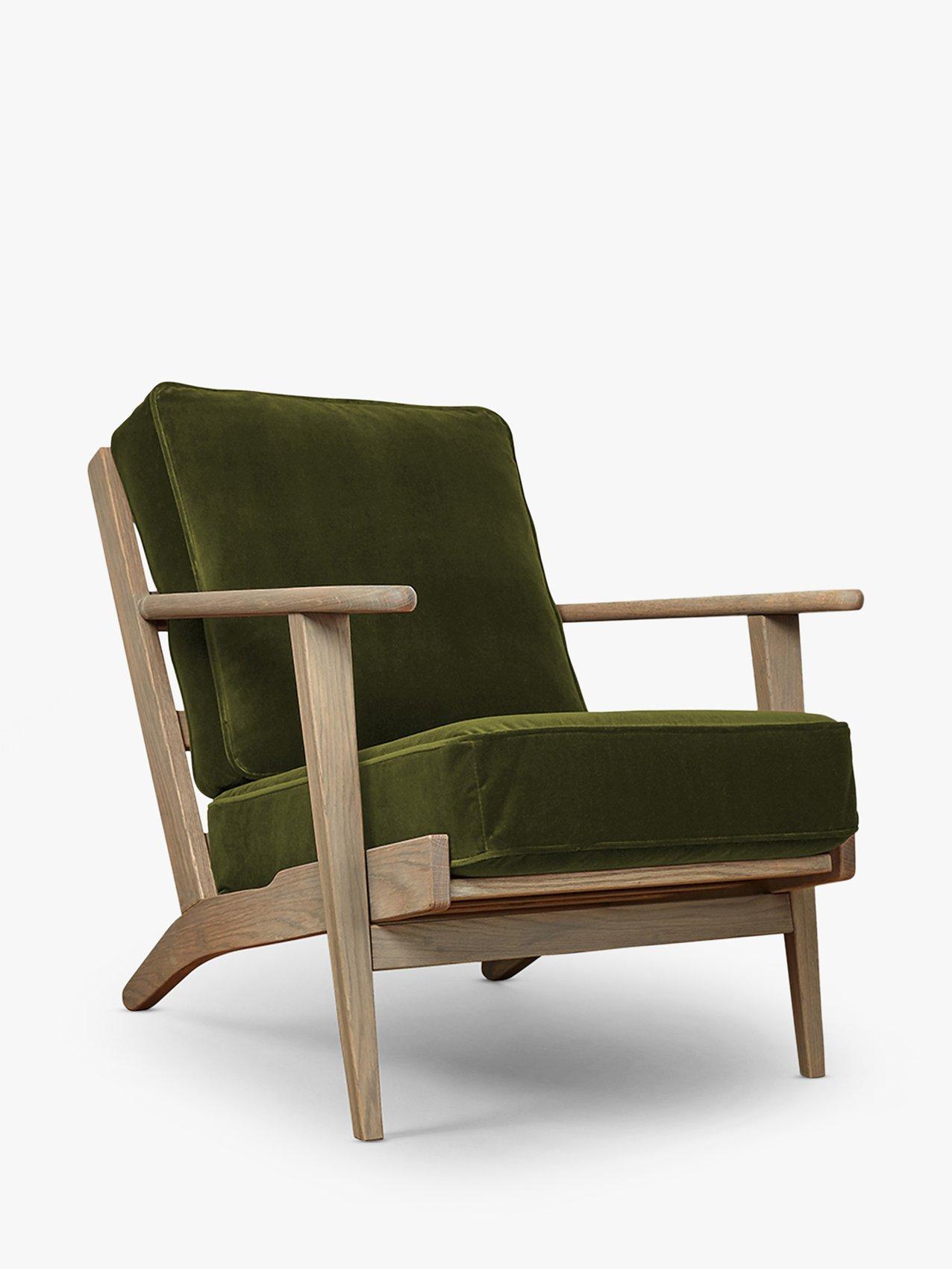 Swoon Karla Armchair, Light Leg, Fern Velvet
