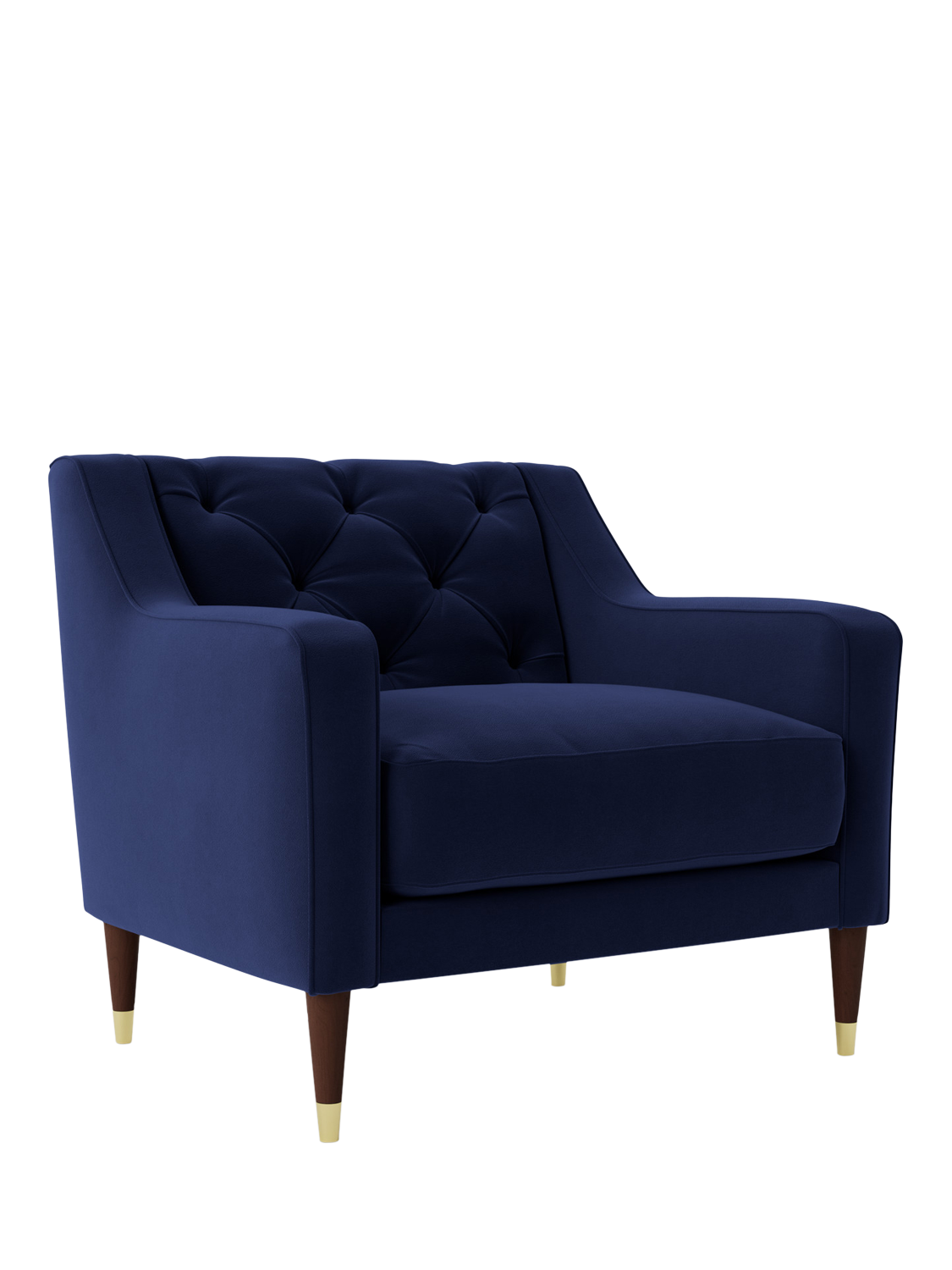 Pritchard Range, Swoon Pritchard Armchair, Dark Leg, Ink Velvet