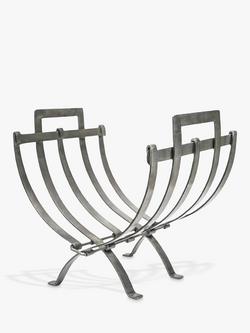 Ivyline Linear Log Basket, Pewter - view 2, Pewter