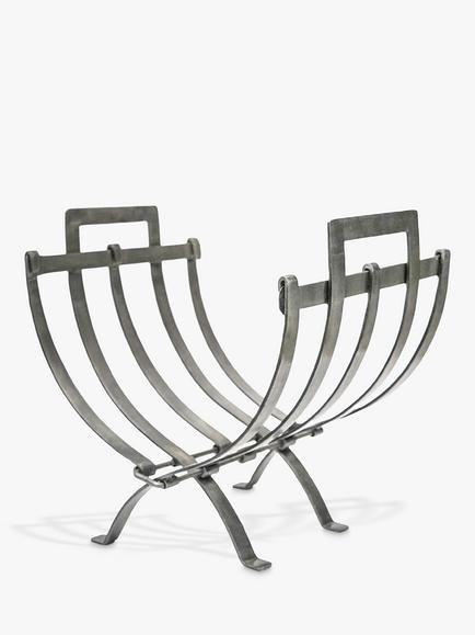 Ivyline Linear Log Basket, Pewter - view 2, Pewter