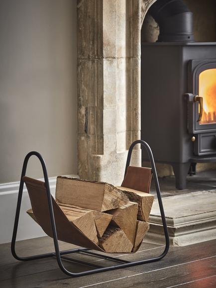 Ivyline Luxury Log Holder, Black, Black