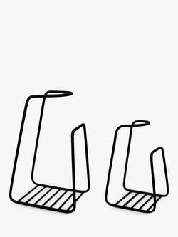 Ivyline Contemporary Iron Log Holders, Set of 2, Black - view 2, Black