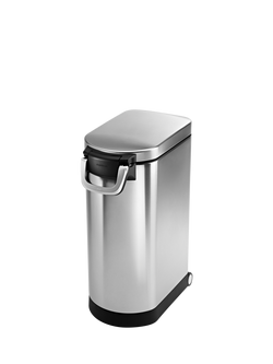 Simplehuman Pet Food Storage Bin, Extra Large, Brushed Stainless Steel, 35L, Silver