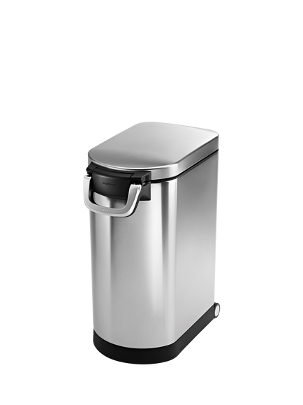 simplehuman Pet Food Storage Bin, Large, Brushed Stainless Steel, 30L, Silver
