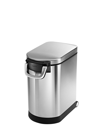 Simplehuman Pet Food Storage Bin, Medium, Brushed Stainless Steel, 25L, Brushed Chrome