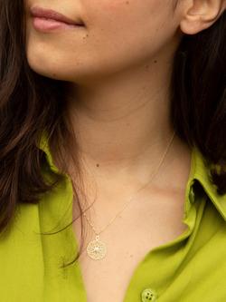 IBB 9ct Gold Cubic Zirconia Filigree Pendant Necklace - view 2, Gold