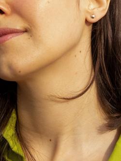 IBB 9ct Gold Diamond Cut Heart Stud Earrings - view 2, Gold