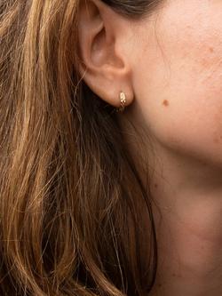 IBB 9ct Gold Diamond Cut Creole Hoop Earrings - view 2, Rose Gold