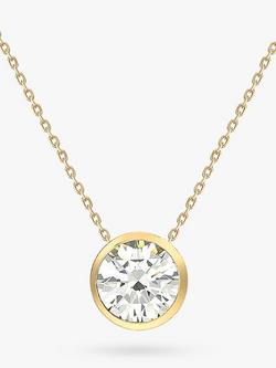 IBB 9ct Gold Cubic Zirconia Slider Pendant Necklace, Gold