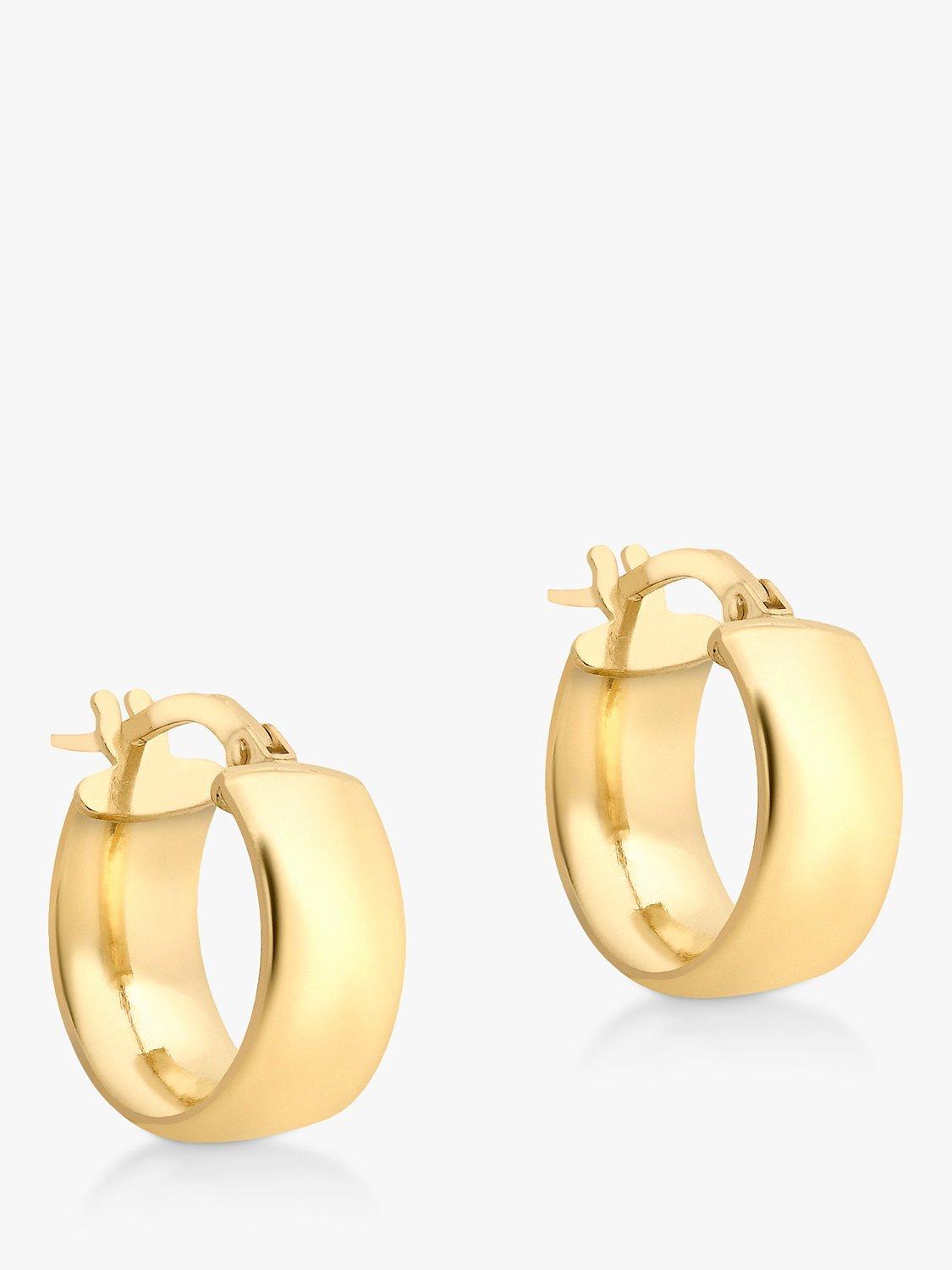 Product image 1 of 4, which shows IBB 9ct Gold Wide Creole Hoop Earrings