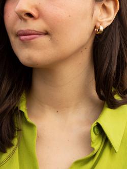 IBB 9ct Gold Wide Creole Hoop Earrings - view 2, Gold