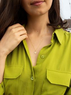 IBB 9ct Gold St Christopher Diamond Cut Satin Octagonal Pendant Necklace - view 2, Gold