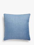 John Lewis Textured Weave Cushion, Mid Blue