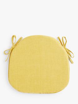 John Lewis Textured Weave Seat Pad, Citron