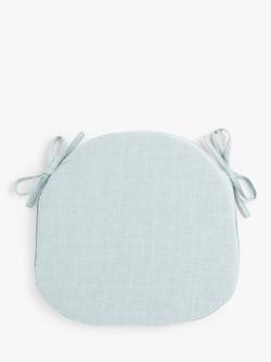 John Lewis Textured Weave Seat Pad, Duck Egg