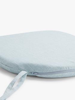 John Lewis Textured Weave Seat Pad - view 2, Duck Egg
