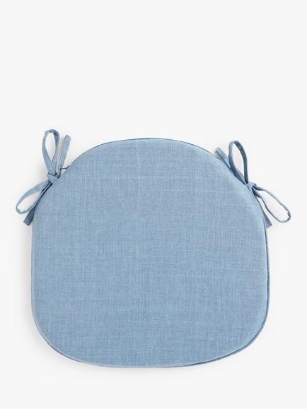 John Lewis Textured Weave Seat Pad, Mid Blue