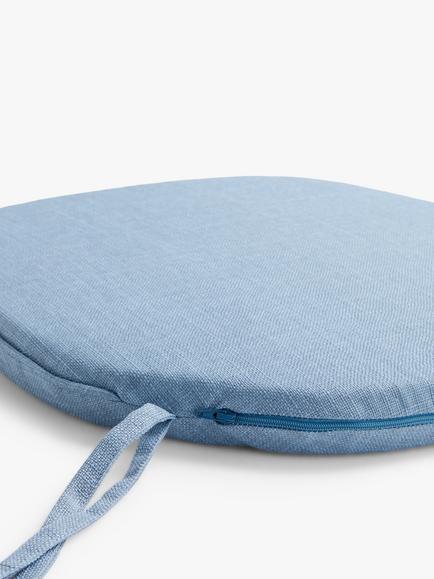John Lewis Textured Weave Seat Pad - view 2, Mid Blue