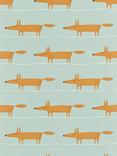 Scion Mr Fox 2 Furnishing Fabric, Sky/Tangerine/Chalk