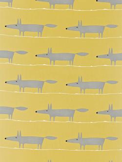 Scion Mr Fox 2 Furnishing Fabric, Sunflower/Gull/Chalk