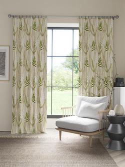 Scion Athyrium Furnishing Fabric - view 2, Hessian/Apple/Pebble