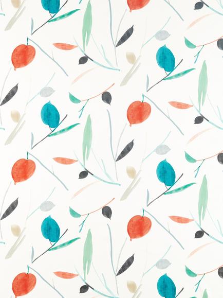 Scion Oxalis Furnishing Fabric, Pimento/Marine