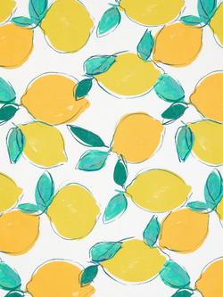 John Lewis Lemon Zest Oilcloth Tablecloth Fabric, Yellow - view 2, Yellow