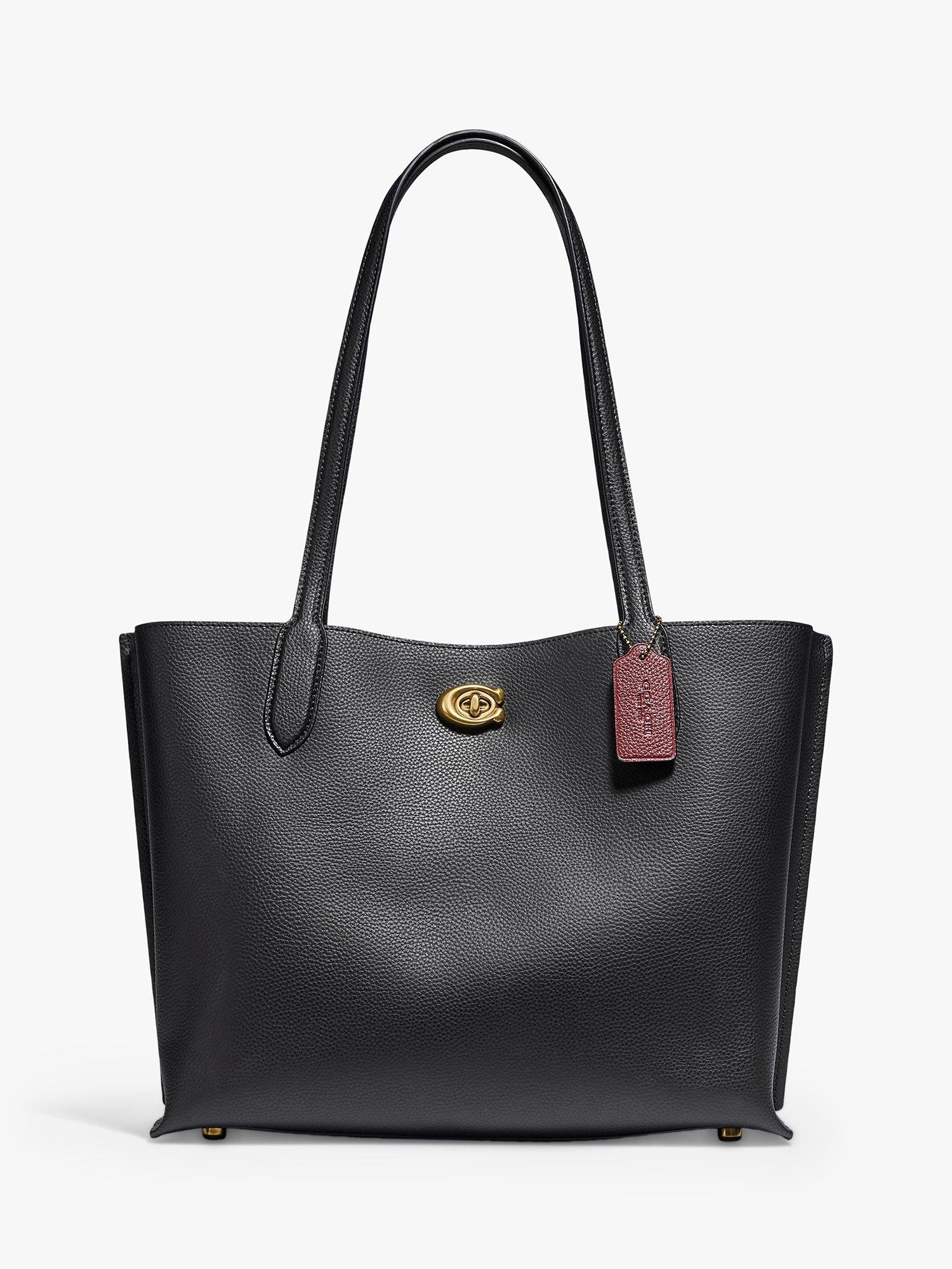 Coach Willow Leather Tote Bag Black