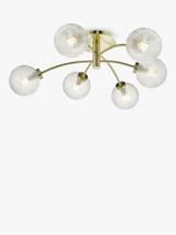 John Lewis Parity 6 Arm Ceiling Light Brass
