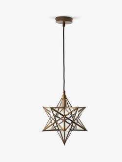 Där Ilario Star Small Ceiling Light, Antique Brass, Antique Brass