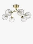 Där Yiska Ribbed Glass Semi Flush Ceiling Light