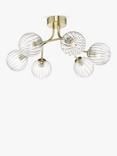 Där Yiska Ribbed Glass Semi Flush Ceiling Light