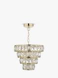 Där Cerys Crystal Chandelier Ceiling Light, Gold