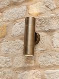 Där Ortega LED Uplighter/Downlighter Outdoor Wall Light, Antique Brass