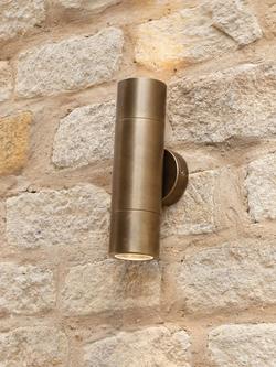 Där Ortega LED Uplighter/Downlighter Outdoor Wall Light - view 2, Antique Brass
