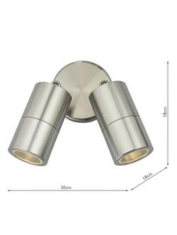 Där Ortega LED Double Outdoor Wall Light - view 2, Silver