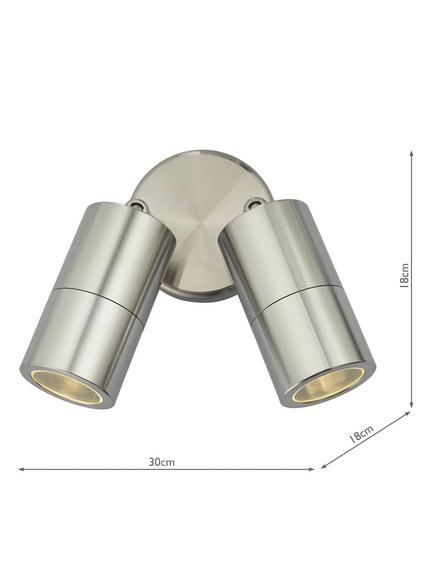 Där Ortega LED Double Outdoor Wall Light - view 2, Silver