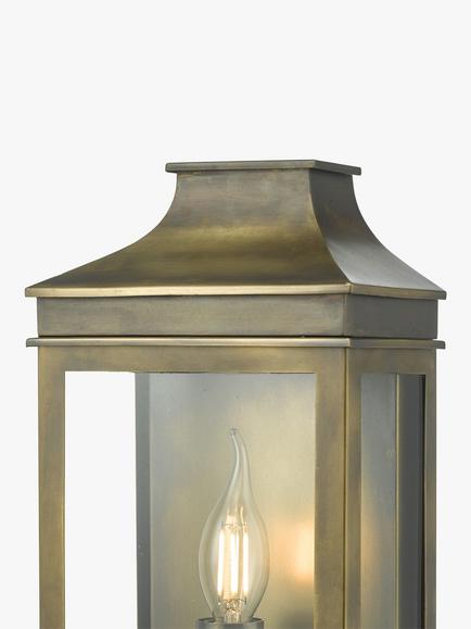 Där Vapour Single Outdoor Wall Light - view 2, Weathered Brass