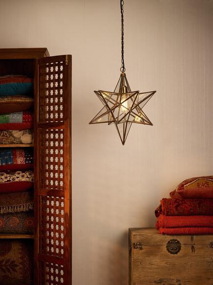 Där Ilario Star Large Ceiling Light, Antique Brass - view 2, Antique Brass