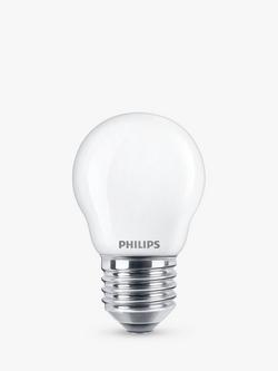 Philips 6.5W E27 LED Non Dimmable Classic Bulb, Warm White, White