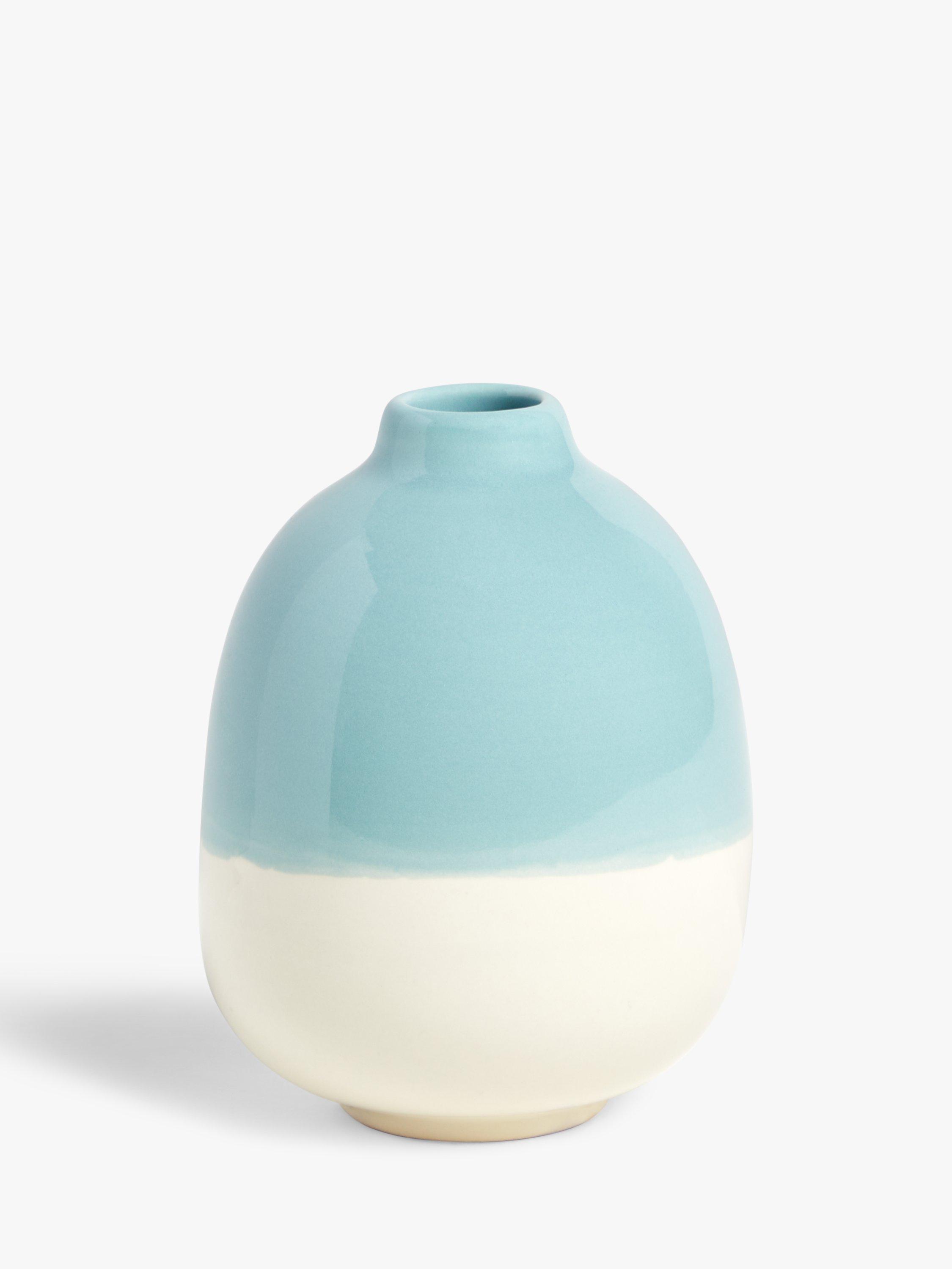 ANYDAY John Lewis & Partners Country Bud Vase, H11cm, Blue/White