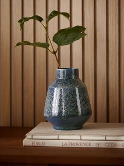 John Lewis Alis Earthenware Vase, H18cm, Reactive Blue - view 2, Reactive Blue