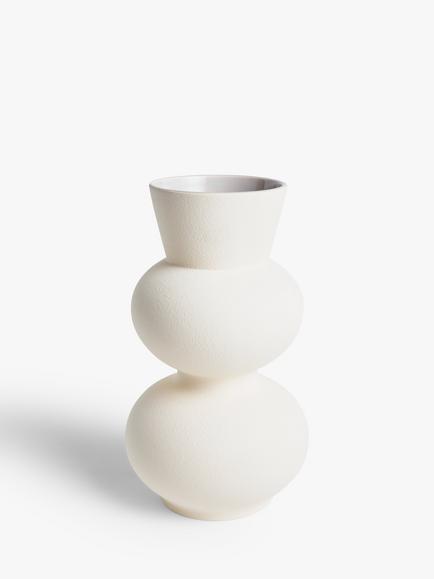 John Lewis Totem Earthenware Vase, H33cm, Natural, Natural