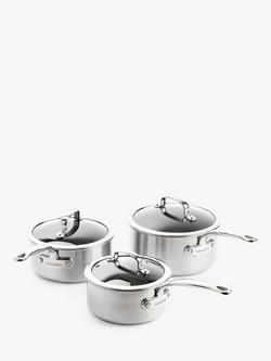 GreenPan Premiere Stainless Steel Ceramic Non-Stick Saucepan & Lid Set, 3 Piece, 