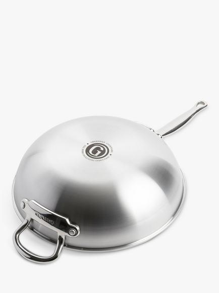 GreenPan Premiere Stainless Steel Ceramic Non-Stick Wok, 30cm - view 2, Silver