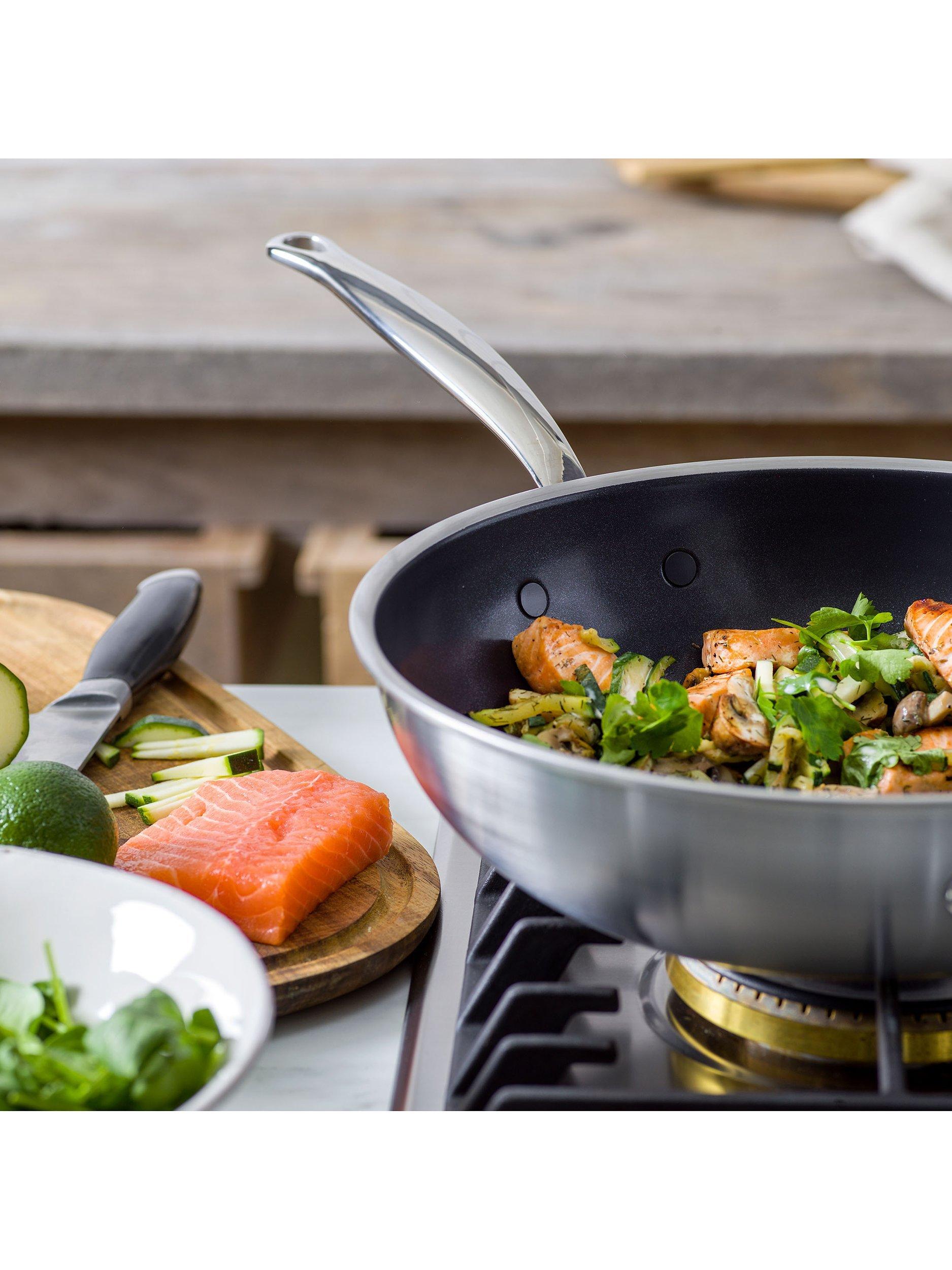 GreenPan Premiere Stainless Steel Ceramic Non Stick Wok 30cm